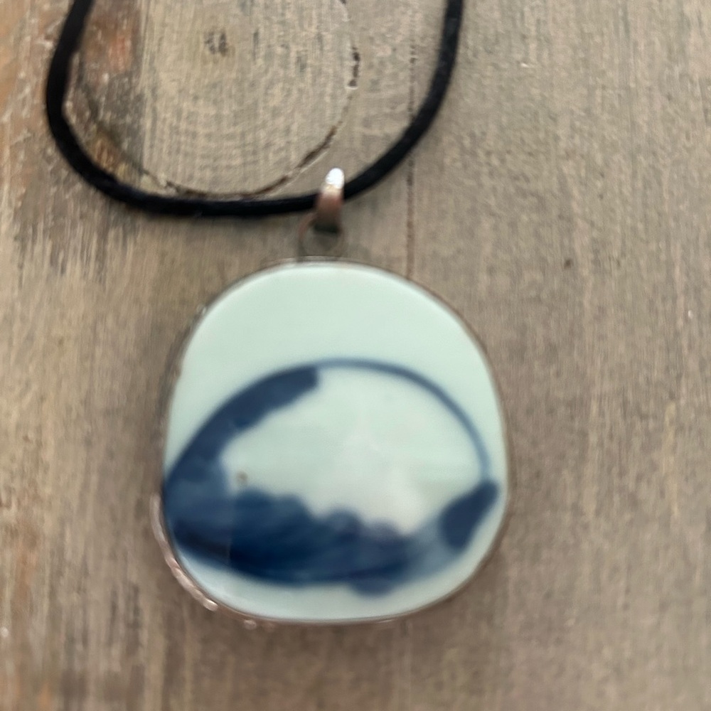 Chinese plate made into a necklace